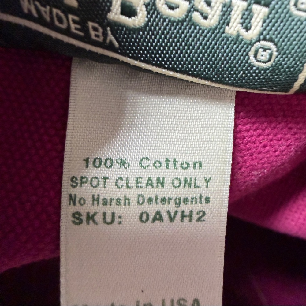 LL bean Boat And Tote Vintage Bag Large Color Block Monogram Canvas Fuchsia - Picture 9 of 16